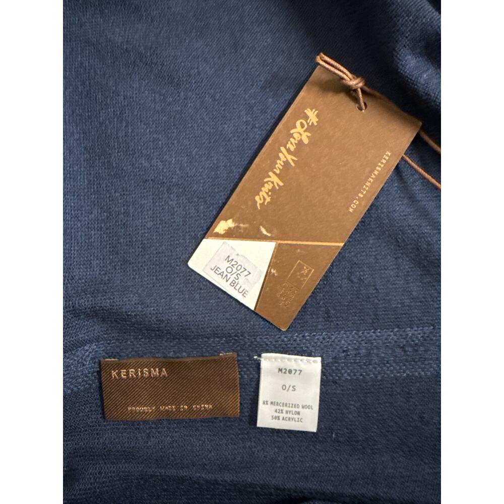 John + Jenn Kerisma Blue Jean Knit Poncho Cape One Size Nwt Lightweight Wrap — image 8 of 8